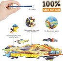 Floor Puzzles for Kids Ages 3 4 5 6 7 8, 70 Piece Construction Site Jigsaw Puzzle with Excavator Bulldozer Forklift Dumper Truck, Building Site Educational Toy Gift for Boys Birthday Christmas by TinyTreasures Baby Boutique