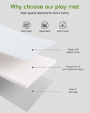 Baby Play Mat, 50''x50'' Playpen Mats with 4 Sensory Development Zones for Motor Skills, Unique Crawling Mats with Non-Slip Cushioned That Fits Nicely into Any Playroom, Grey by TinyTreasures Baby Boutique