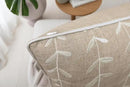 VAGMINE Embroidered Lollipop Cushion Cover - 20x20 Inches Square - 100% Linen Natural Throw Pillow Case - Textured Farmhouse Boho Décor - Elegant Rustic Accent for Sofa, Couch, Bedroom, Home Styling by CozyNest Decor
