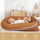 Baby Lounger, Deluxe Infant Lounger, Baby Nest Cover for Baby, Breathable Cotton, Adjustable Baby Floor Seat for Tummy Time, Newborn Essentials for Baby 0-12 Months (Brown) by TinyTreasures Baby Boutique