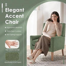 COLAMY Modern Wingback Living Room Chair Set of 2, Upholstered Fabric Accent Armchair, Single Sofa Chair with Lounge Seat and Wood Legs for Bedroom/Office/Reading Spaces, Green by CozyNest Decor