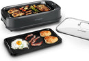 Indoor Smokeless Grill, Techwood 1500W Electric BBQ Grill with Temperature Control, Korean Grill Removable Grill & Griddle Plates, Tempered Glass Lid by GreenHaven Gardens
