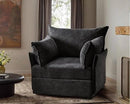 Oversized Accent Chair, Upholstered Modern Sofa Chair with Removable Backrest & Detachable Cover, 24.5" Deep Seat Large Reading Armchair for Living Room Bedroom Office - Chenille Black Set of 1 by CozyNest Decor