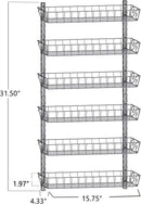SWOMMOLY Adjustable Wall Mount Spice Rack, 6-Tier Dual-use (Multi-use) Organizer, Silver by CozyNest Decor