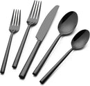 Alata Potter Black 20-Piece Forged Silverware Set with Utensil-Serving Set, Service for 4, Stainless Steel Flatware Set, Modern Design with Mirror Finish, Ideal for Home, Kitchen, Party, Camping by CozyNest Decor