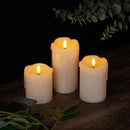 Homemory Dripping Wax Flameless LED Pillar Candles, Battery Operated with Remote Control and Timer, Set of 3, 5" H x 4" W x 6" D by CozyNest Decor