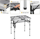 REDCAMP Small Folding Grill Table for Outside, 2Ft Lightweight 4 Height Adjustable Portable Metal Table with Mesh Desktop, Outdoor Table for Camping Picnic Beach and BBQ, Silver by GreenHaven Gardens