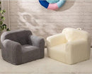 ALIMORDEN Kids Ultra-Soft Snuggle Foam Filled Chair, Toddler Cuddly Sherpa Reading Couch for Boys and Girls, Grey by CozyNest Decor