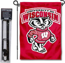 College Flags & Banners Co. Wisconsin Badgers Bucky Garden Flag with Stand Holder by GreenHaven Gardens