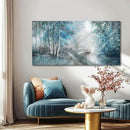 SOUGUAN Landscape Art Posters Blue Pictures Wall Decor Grey Forest Wall Prints Botanical Artwork for Dining Room Bedroom 20"x 40" Contemporary Wall Art by CozyNest Decor