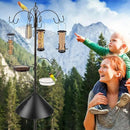 Bird Feeding Station Kit Bird Feeder Pole Wild Bird Feeder Kit with Squirrel Baffle and Suet Cage Mesh Tray Fruit Hook Double W Hook for Attracting Wild Birds by GreenHaven Gardens