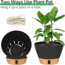 ZMTECH 2 Pack 10 Inch Hanging Planters with Macrame Plant Hanger for Indoor and Outdoor Plants, Self Watering, Drainage Hole, Visible Level Tray, Gray by CozyNest Decor