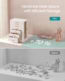 SONGMICS Jewelry Box 360° Rotating, Jewelry Storage Case with 7 Drawers, Jewelry Organizer, Glass Window, Spacious, Vertical Jewelry Storage, Open Design, Great Gift, Cloud White UJBC201W01 by TinyTreasures Baby Boutique