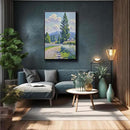 Countryside wildflowers landscape canvas poster natural plant flower artwork retro pastoral flower path suitable for farmhouse decoration by CozyNest Decor