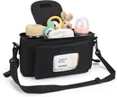 Accmor Universal Stroller Organizer with Insulated Cup Holder and Shoulder Strap, Stroller Caddy Bag Stroller Cup Holder Attachment for Uppababy, Baby Jogger, Britax Strollers, Black by TinyTreasures Baby Boutique