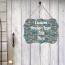 Personalized Wooden Welcome Sign for Front Door & Home - Customized Image/Text Hanging Sign Farmhouse Decor, 11.2 * 8 Inch by CozyNest Decor