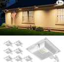 8 Pack Solar Powered Gutter Lights Outdoor Decorative Waterproof 12 LEDs Yard Lamp for Fence, Railing, Outside Wall, Deck, Garden, Path, Backyard, Walkway, Patio, No Drilling Installation (Warm White) by GreenHaven Gardens