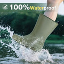 Mid Calf Rain Boots Women Waterproof PVC Womens Rubber Rain Boot Seamless Rain Footwear Outdoor Garden Work Walking by GreenHaven Gardens