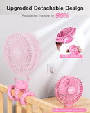 FRIZCOL 12000mAh Portable Stroller Fan, Use As Power Bank, 65H Battery Operated Fan Flexible Tripod Clip On Fans, Detachable Personal Handheld Baby Fans for Stroller, Car seat, Desk, Treadmill（Pink） by TinyTreasures Baby Boutique
