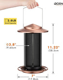iBorn Bird Feeders for Outdoors, All Metal Mesh Tube, Holding Bird Seed for Outside Feeders,18cm Large Roof, Copper, 2.8lb(Seed is not Included) by CozyNest Decor