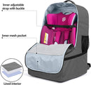 LUXJA Car Seat Travel Bag, Airplane Bag with Padded Backpack Straps and Adjustable Waist Straps for Travel (Fits Most Major Car Seat), Gray by TinyTreasures Baby Boutique