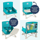 Hiccapop OmniBoost Travel Booster Seat with Tray for Baby | Folding Portable Baby Booster Seat for Dining Table, Camping, Beach, Grandma’s | Tip-Free Design Straps to Kitchen Chairs - Booster Chair by TinyTreasures Baby Boutique