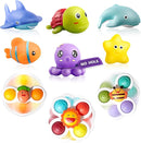 Hely Cancy Infant Bath Toys for 18 Months - No Hole Animal Bathtub Toys, Baby Bath Tub Toys by TinyTreasures Baby Boutique
