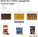 Felli Flip Tite Storage Container with Lid 4” RECTANGULAR Airtight Ring Flip Top, Stackable Kitchen Counter Pantry Organizer Acrylic Canister Jar for Pasta Spaghetti Cereal Granola Coffee (1.9qt) by TinyTreasures Baby Boutique