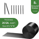Worth Galvanized Steel Landscape Edging 6" x25' Metal Garden Edging Roll Flexible Bender Border with 8Pcs Stakes for Lawn, Flower Bed Edges, Black by GreenHaven Gardens
