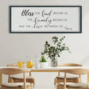 SRSZHIYUE Bless the Food Before Us Wall Sign Decor 40"×15" Christian Bible Verse for Farmhouse Rustic Kitchen Dining Room Framed Wood Scripture Religious Jesus Prayer Wall Art (Black) by CozyNest Decor