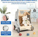 Baby Push Walker with Detachable Busy Board, Wooden Baby Walker with Adjustable Speed Wheels, Montessori Push Walker for Babies, Push Walking Toys for Boys & Girls 1 Year Old, Gifts for Toddler by TinyTreasures Baby Boutique