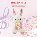 Organic Cotton Stuffed Animal Rattle Baby Toys, Plush Bunny Cuddle Cloth and Hand Grip Ring Rattles Plush Toy Set for Newborns Infant Boys Girls, 2 PCS by TinyTreasures Baby Boutique