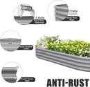 2 Pack 8x4x1FT Galvanized Raised Garden Bed Kit Oval Metal Ground Planter Box Outdoor Bottomless Planter Raised Beds for Vegetables Flowers Herbs Fruits, Gray by CozyNest Decor
