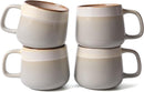 Ceramic Coffee Mugs Set of 4, 12 oz Stoneware Coffee Cups with Comfortable Handle for Latte, Tea, Cappuccino, Cocoa -Microwave and Dishwasher Safe - Modern Unique Aesthetic - Reactive Glaze by CozyNest Decor
