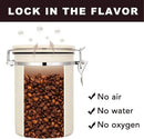 ShanSon Coffee Canister Airtight Coffee Container Stainless Steel Coffee Bean Storage Container with Scoop Coffee Canister for Beans Grounds Sugar Flour Tea Cereal,22OZ, Beige by CozyNest Decor