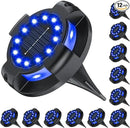 Solar Pathway Lights Outdoor 12 Packs, Bright Blue 16 LEDs Solar Ground Lights Walkway Lights with Side Light, Waterproof Solar Deck Light for Yard Walkway Garden Poolside Driveway Decorations by GreenHaven Gardens