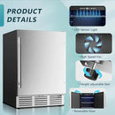 EUHOMY 24 Inch Beverage Refrigerator, Built-in and Freestanding Beverage Cooler 180 Can, Under Counter Beverage Fridge with Stainless Steel Door, Outdoor Refrigerator for Soda, Beer, Wine by CozyNest Decor