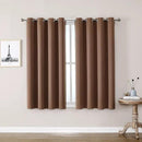 ChrisDowa Grommet Room Darkening Curtains for Bedroom and Living Room - 2 Panels Set Thermal Insulated Blackout Curtains (Cappuccino, 52W x 45L) by CozyNest Decor