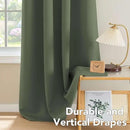 H.VERSAILTEX Ultra Soft Microfiber Thermal Insulated Antique Copper Grommet Blackout Curtains/Window Treatment Draperies 52 by 72 - Inch for Living Room/Bedroom,Set of 2 - Bronze Green by CozyNest Decor