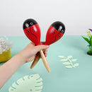Maracas, Wooden Shaker Musical Percussion Instrument for Adult Kids Babies Toddlers, Red by TinyTreasures Baby Boutique