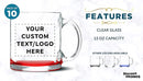Custom Libbey Clear Glass Coffee Mugs 13 oz. Set of 10, Personalized Bulk Pack - Perfect for Coffee, Tea, Espresso, Hot Cocoa, Other Beverages - Red Bottom by TinyTreasures Baby Boutique