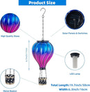 Starsoul Glass Hot Air Balloon Solar Lantern with Flickering Flame Light Blue & Purple Solar Powered Hot Air Balloon Lamp Waterproof Hanging Solar Lantern for Garden Yard Patio Porch Decor by GreenHaven Gardens
