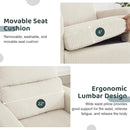 Swivel Rocker Recliner, Oversized Manual Nursery Glider Rocking Recliner Chair with Removable Cushion, Upholstered Swivel Reclining Chair for Nursery Living Room Bedroom, Corduroy White by TinyTreasures Baby Boutique