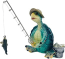 Turtle Fishing Decor, Summer Garden Statues, Nautical Coastal Beach Decorations, Home Office Decor Gifts, Bookshelf Desk Bathroom Tabletop Statue Ornament (Turtle Fishing) by CozyNest Decor