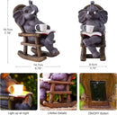 Goodeco Solar Elephant Statue for Garden - Perfect Relaxing Outdoor & Fairy Garden Decor, Great as Birthday or Mom Gifts- 6.3 x 7.8in by GreenHaven Gardens