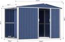 Metal Outdoor Storage Shed 10FT x 6FT with Firewood Storage, Steel Utility Tool Shed Storage House with Sliding Door, Metal Sheds Outdoor Storage for Backyard Garden Patio Lawn, Blue by GreenHaven Gardens