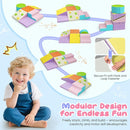 Lischwert Foam Climbing Blocks for Toddlers 1-3, 7pcs Soft Play Set with Crawling Exploration Toys, Indoor Outdoor Infant Safe Blocks for Baby Gym Toddler Playground by TinyTreasures Baby Boutique