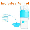 PopYum 9 oz Blue Anti-Colic Formula Making/Mixing/Dispenser Baby Bottles, 3-Pack with