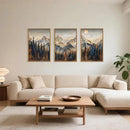 Celestdeco Wood Mountain Framed Canvas Wall Art Set, Pine Trees Wall Painting, Ridge Scenery Wall Decor, Natural Sun Landscape Art Print for Living Room, Bedroom, Dining Room, Office - 24"x36"x3 by CozyNest Decor