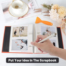 RECUTMS Small Photo Album Self Adhesive Scrapbook Magnetic Photo Albums for 4x6 5x7 8x10 Pictures for Baby Family Wedding 40 Pages with Metal Pen and Plastic Board (Orange) by TinyTreasures Baby Boutique